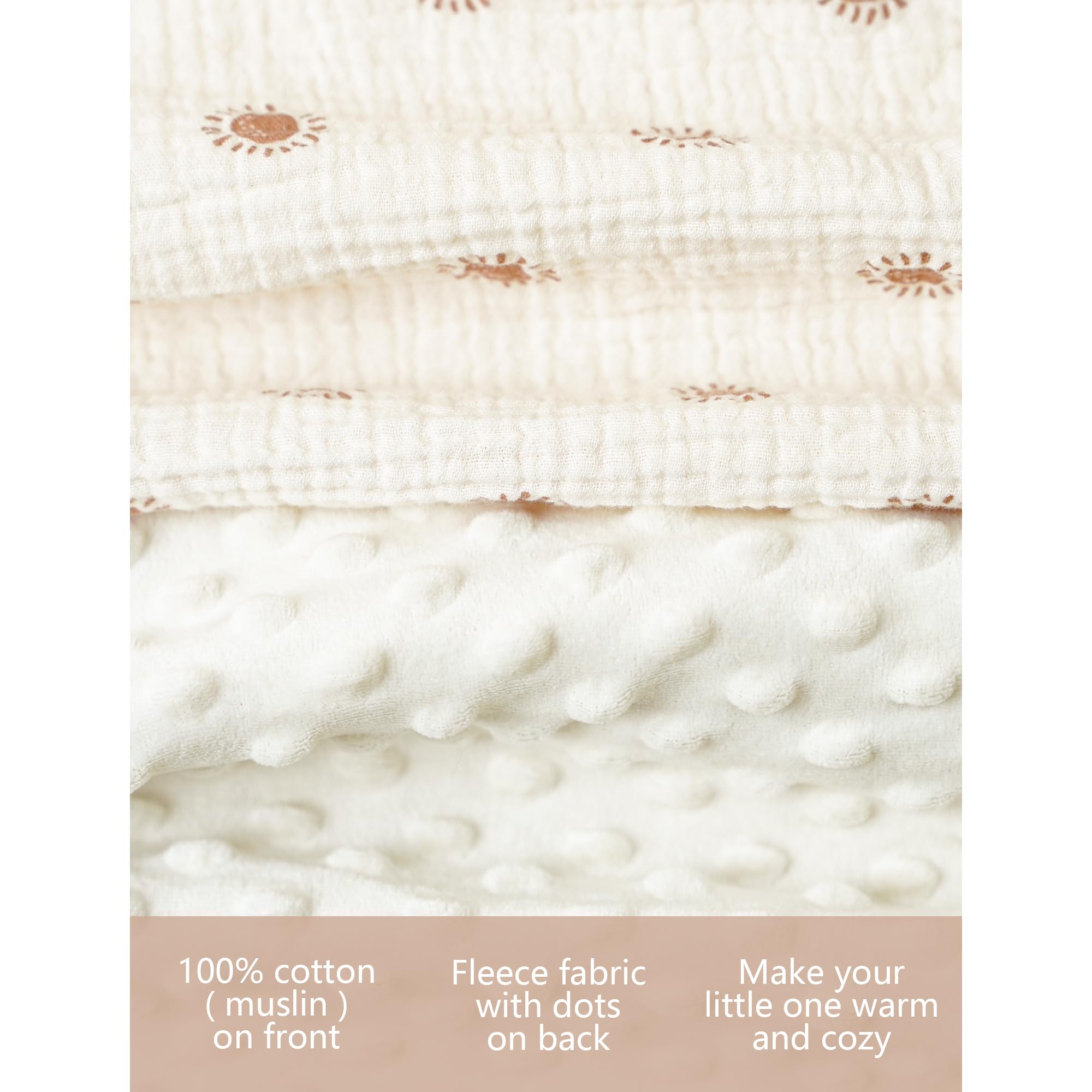 Konssy blanket back dotted fleece adds cozy warmth and plush feel.