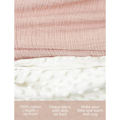 Konssy baby blanket back dotted fleece, plush warmth for cozy naps