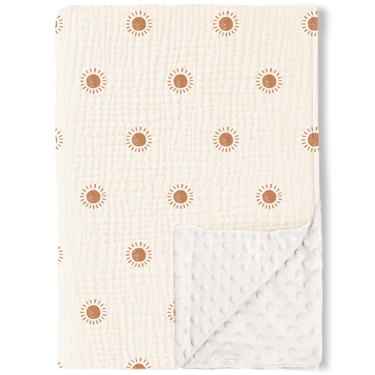 Konssy baby blanket front muslin cotton highlights gentle touch and breathable warmth.