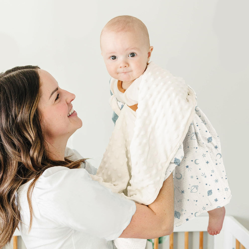 Konssy baby blanket design variety in calming nursery colors.
