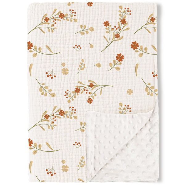 Konssy baby blanket muslin front shows breathable cotton for gentle skin contact