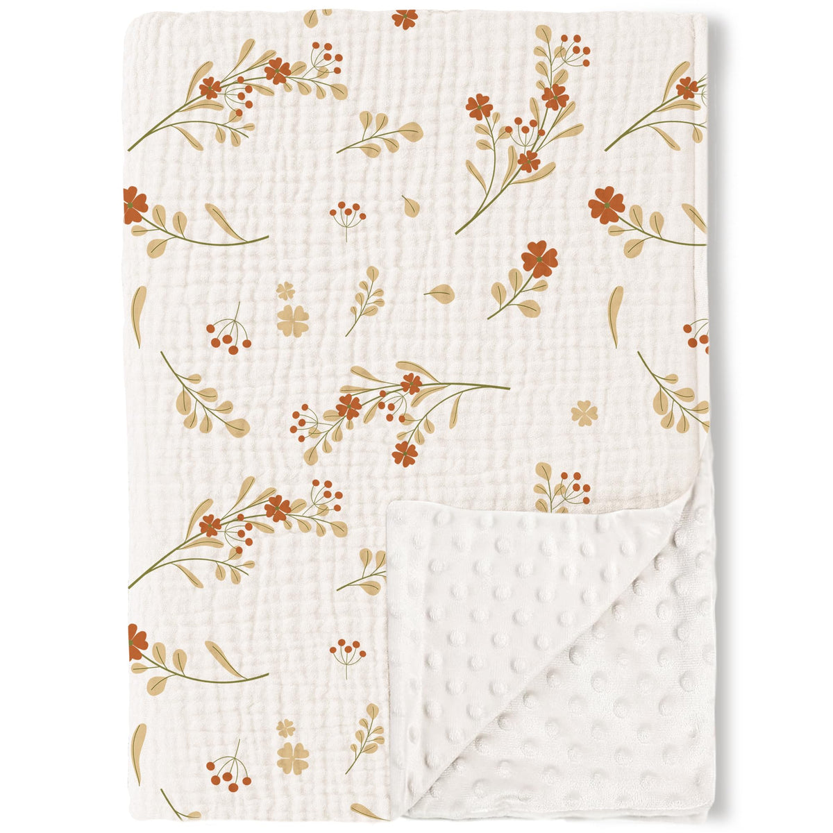 Konssy baby blanket muslin front shows breathable cotton for gentle skin contact