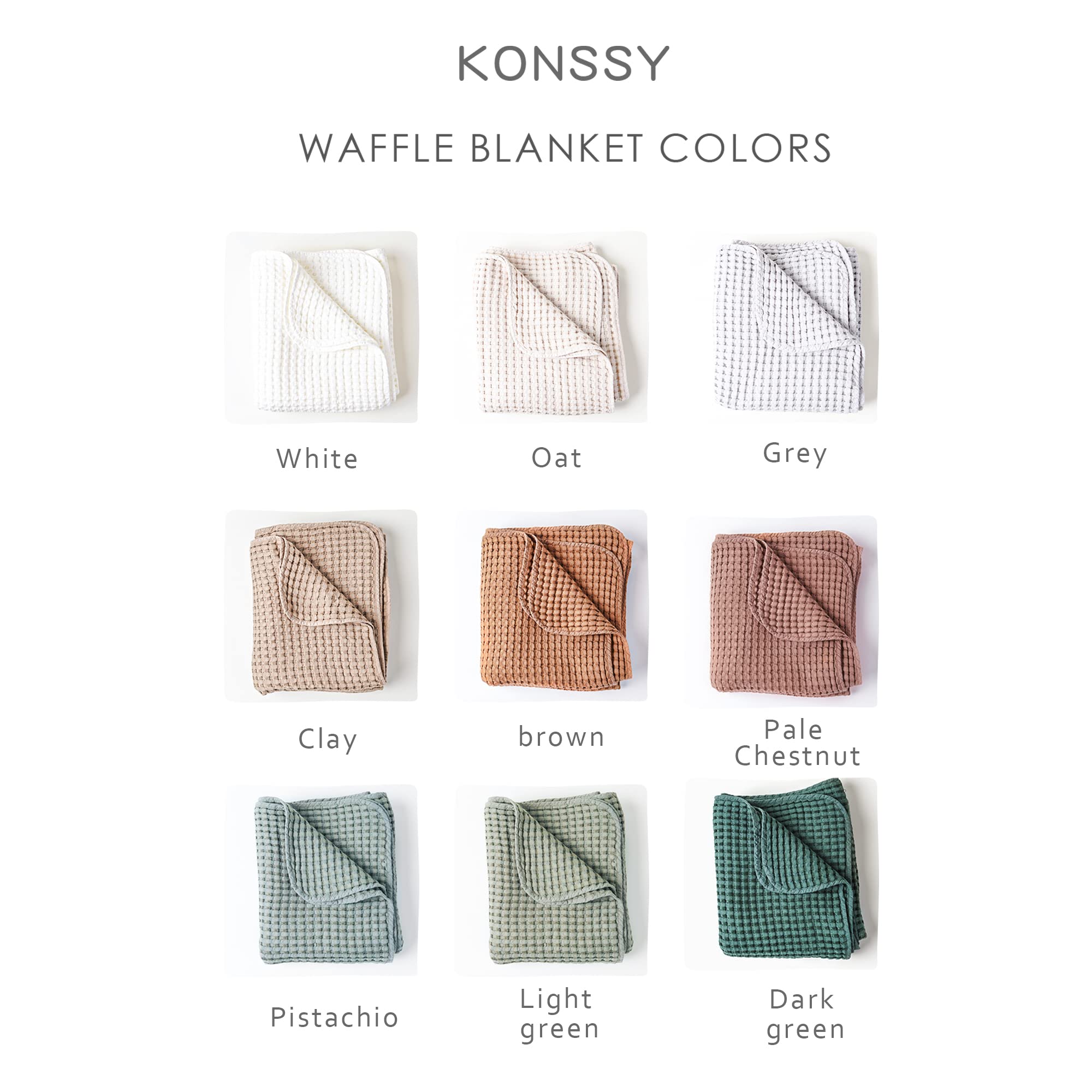 Konssy waffle baby blanket for stroller and crib use