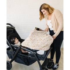 Konssy Baby Car Seat Cover stroller sun shade protects baby from sun and wind.