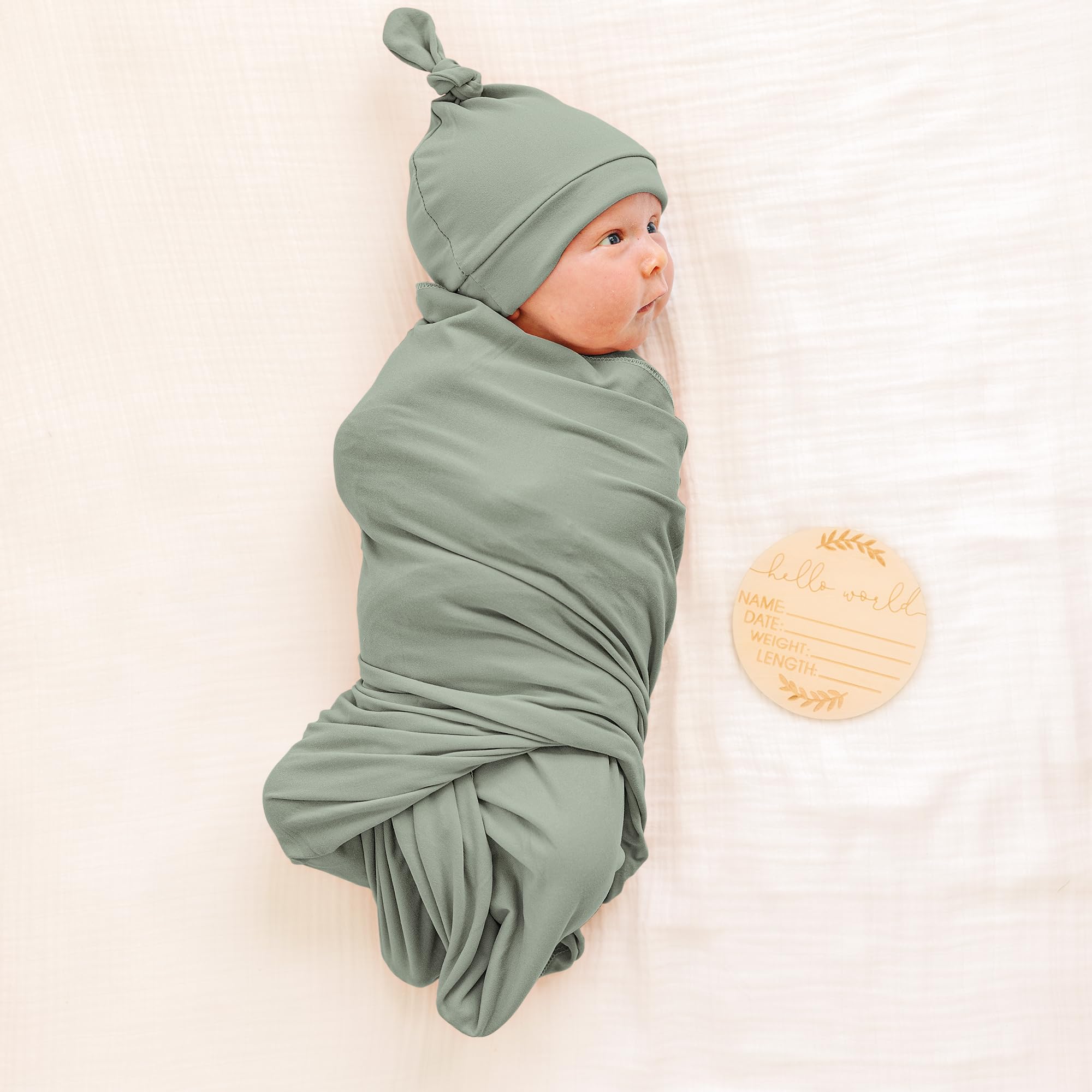 Konssy baby headband matching beanie set as cute accessory option.