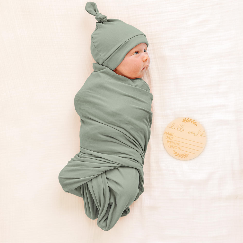 Konssy baby headband matching beanie set as cute accessory option.