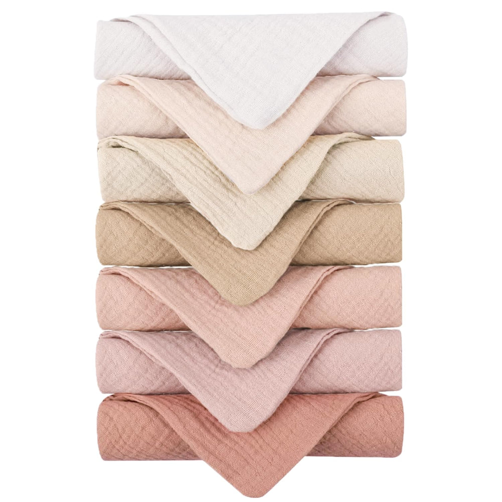 Konssy baby muslin washcloths close-up showing ultra-soft cotton for gentle bath time.