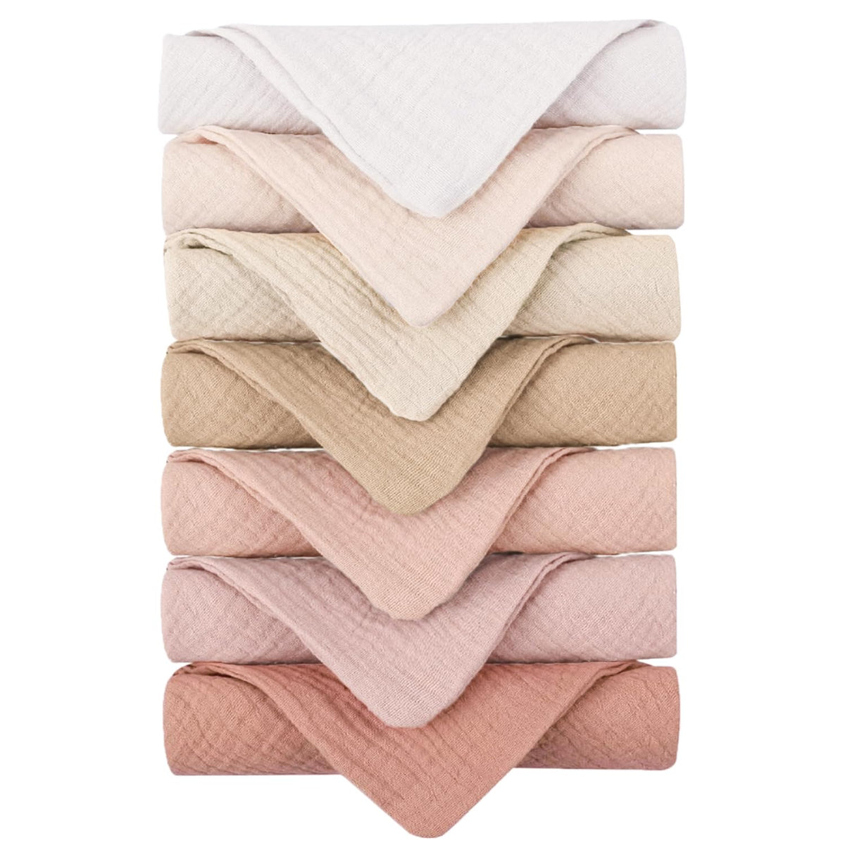 Konssy baby muslin washcloths close-up showing ultra-soft cotton for gentle bath time.
