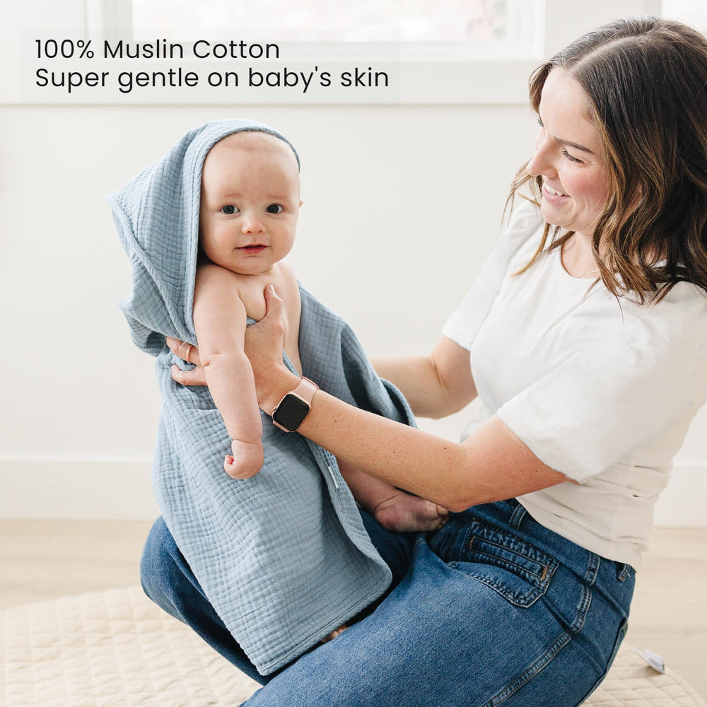 Ideal baby gift due to practicality and adorable blue whale motif.