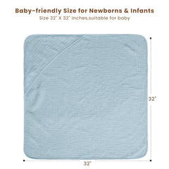 Konssy baby towel in use shows generous 32x32 cover for easy wrapping.