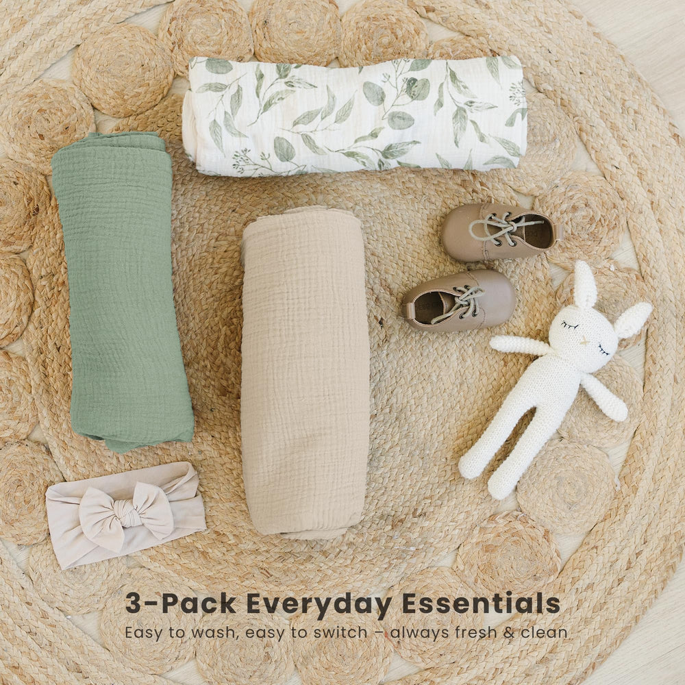 Konssy breathable cotton muslin shown for baby comfort.