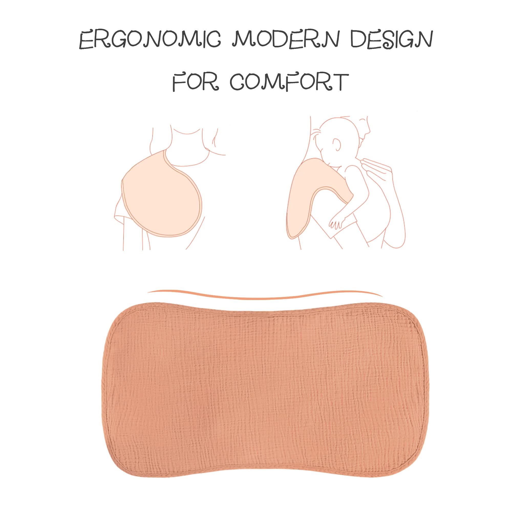 Konssy burp cloths in soft muslin highlight gentle skin touch and fast spill absorption