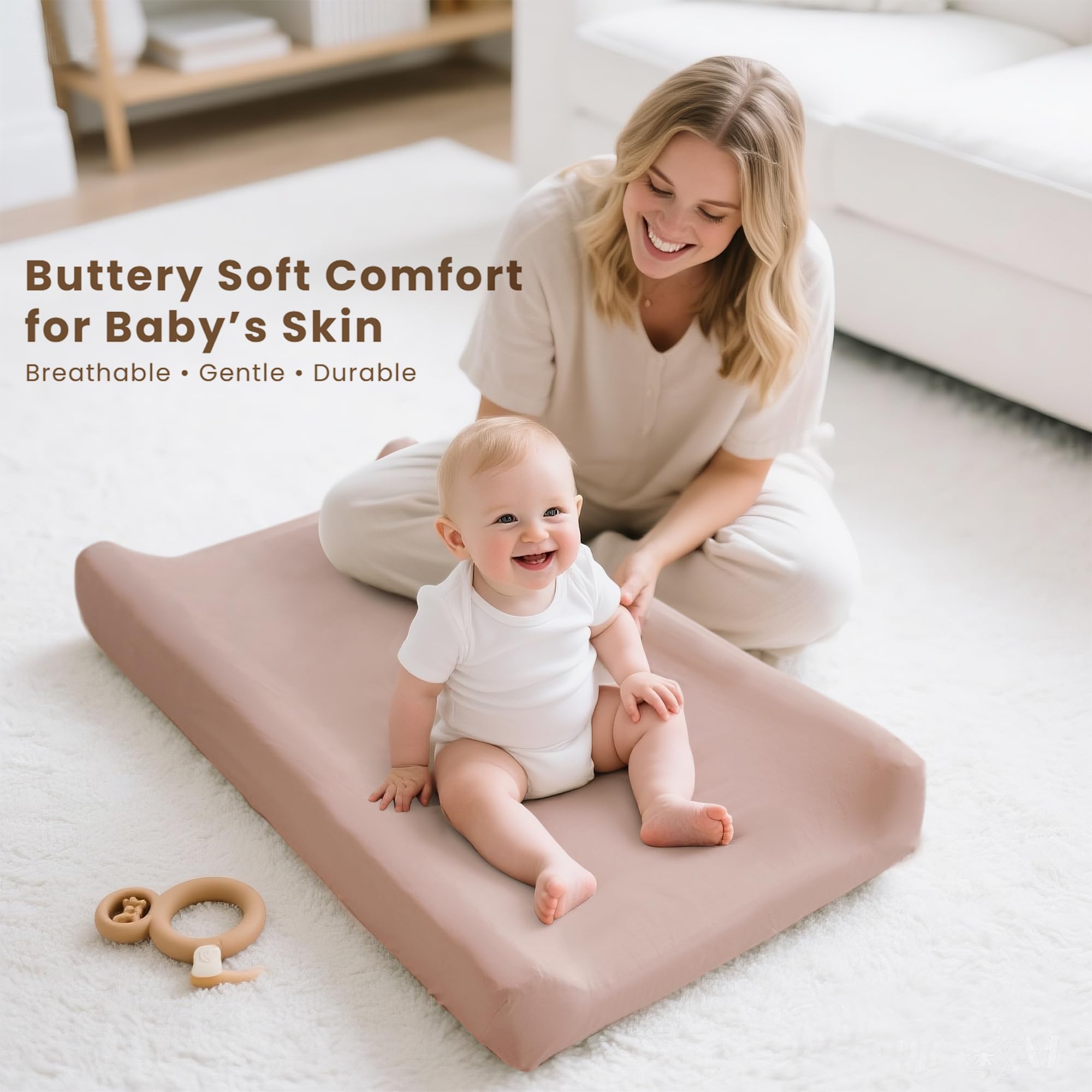 Konssy soft fabric close-up highlights gentle surface for baby comfort