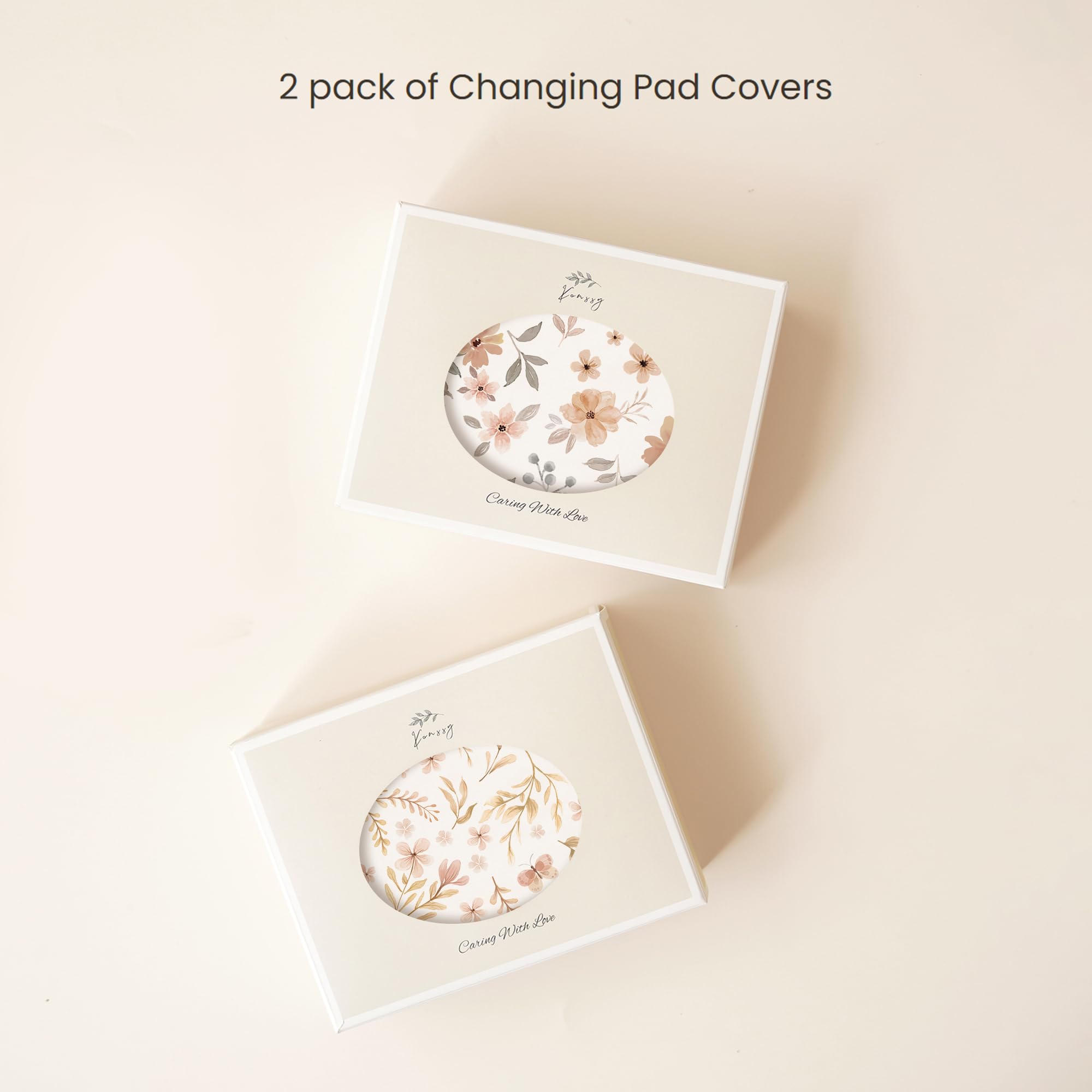 Konssy changing pad cover fits standard 32x16 inch pads.