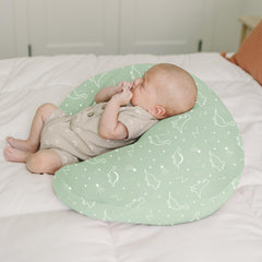 Konssy Dino Jungle nursing pillow cover is removable and machine washable for easy cleaning.