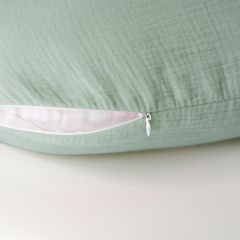 Konssy easy-slip-on with zipper—secure fit on most pillows.