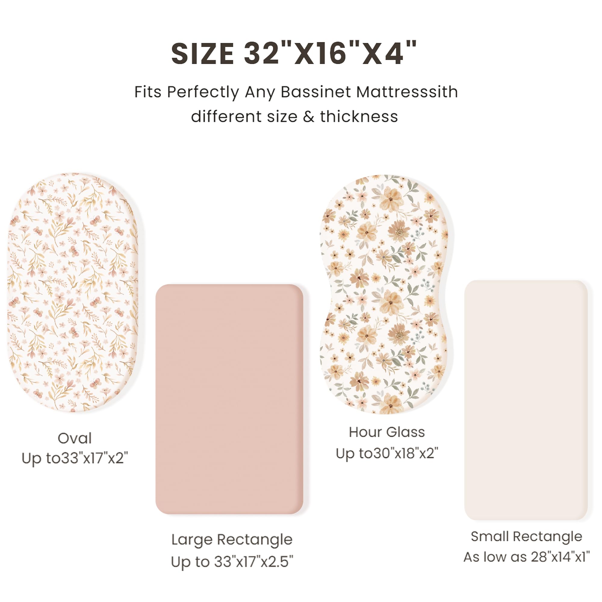 Konssy Flourish stretchy-bottom bassinet sheets stay in place during night changes.