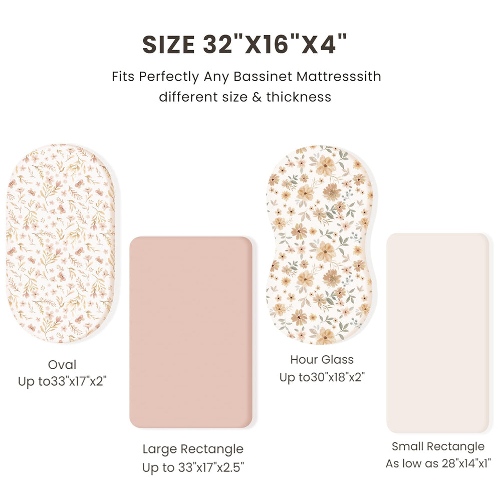 Konssy Flourish stretchy-bottom bassinet sheets stay in place during night changes.