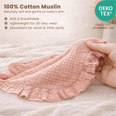 Konssy muslin bib printed floral adds charm while protecting clothes during meals.