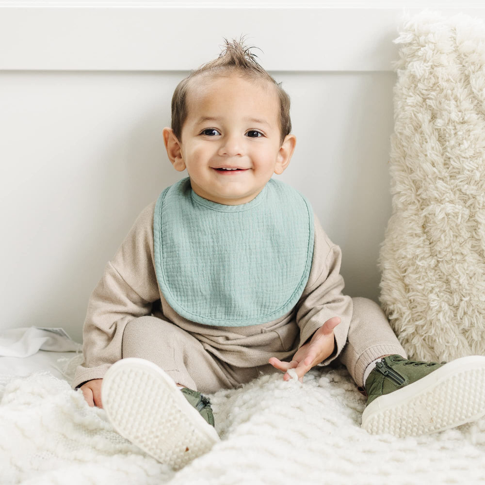 Machine washable Konssy bibs stay soft after many washes