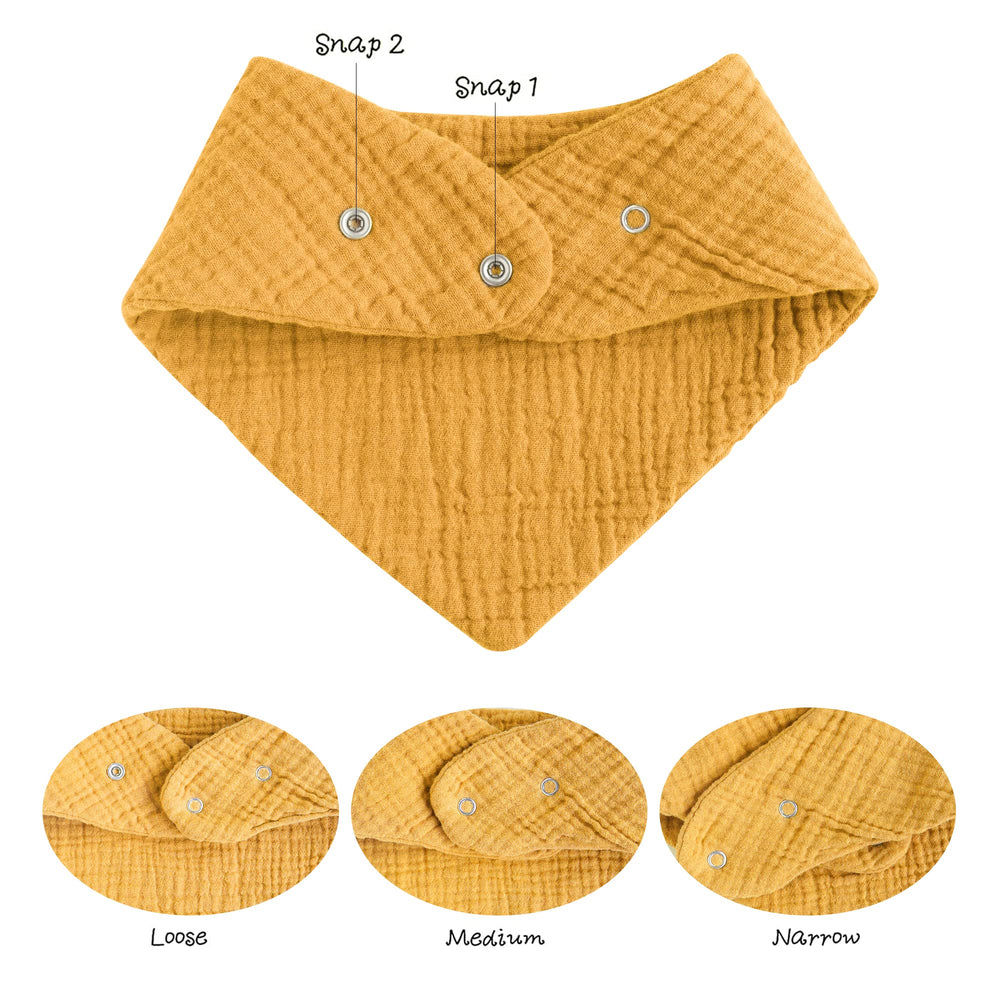 Konssy muslin bibs close-up highlights absorbent cotton for drool