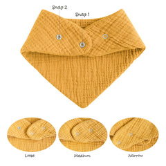Konssy muslin bibs close-up highlights absorbent cotton for drool