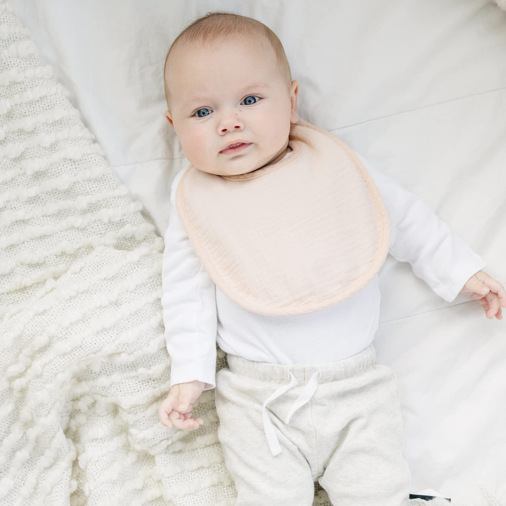 Konssy muslin baby bibs multi-use as bibs, burp cloths, wipes.