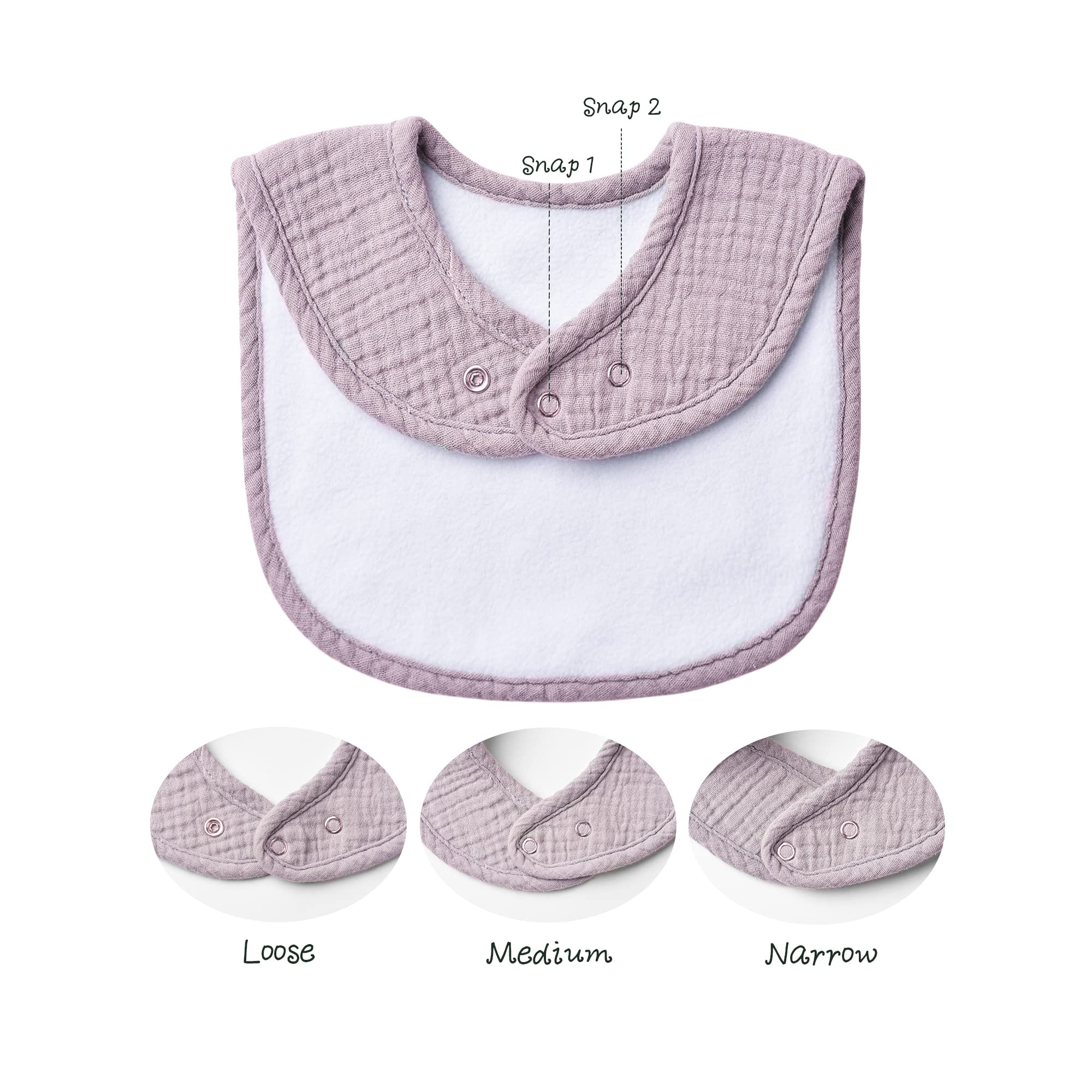 Konssy muslin baby bibs soft-absorbent-front keeps outfits dry.