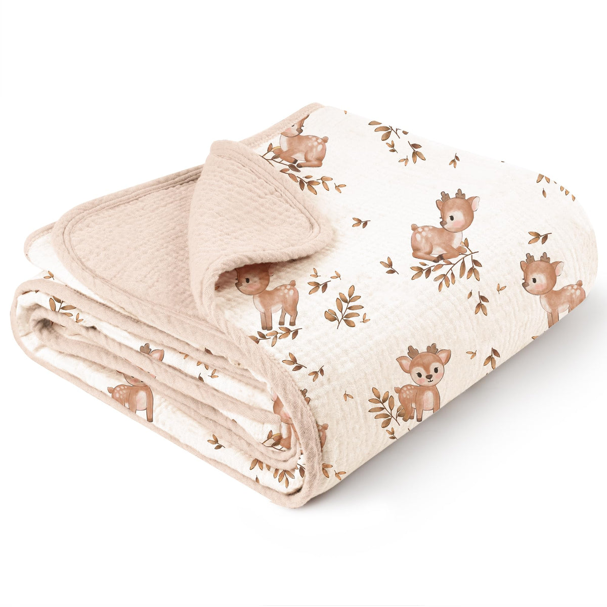Konssy muslin baby blanket with deer design for cozy nap time