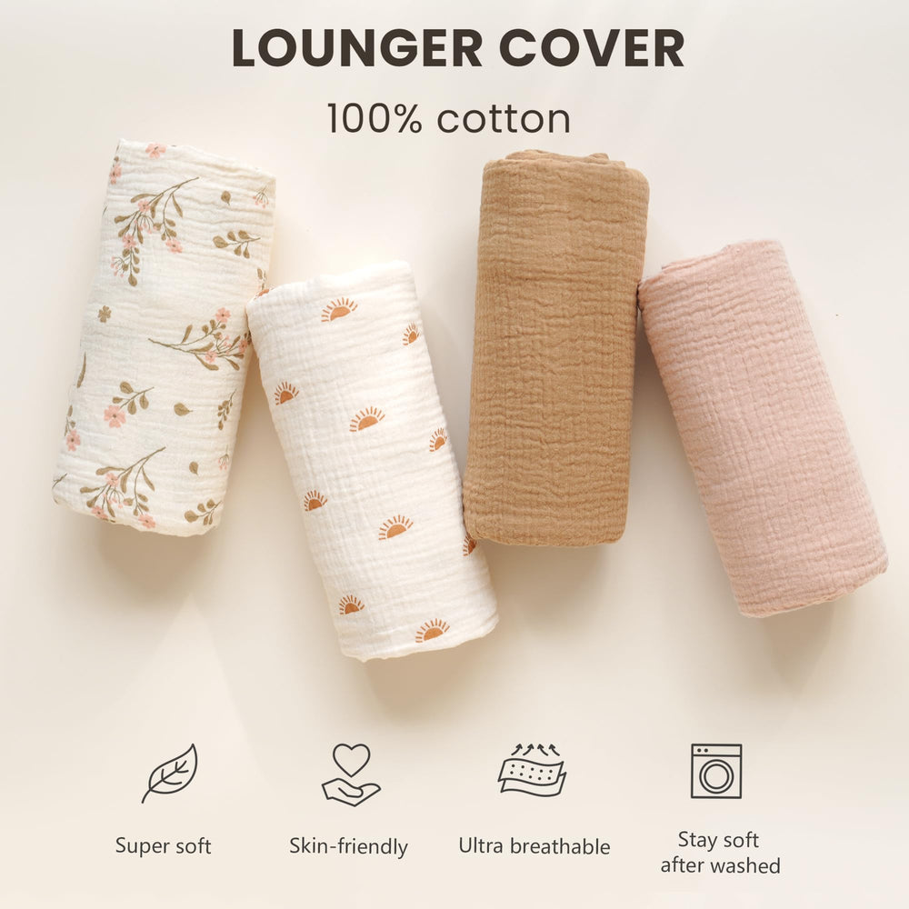 Konssy lounger cover fits 77 cm loungers with secure closure.