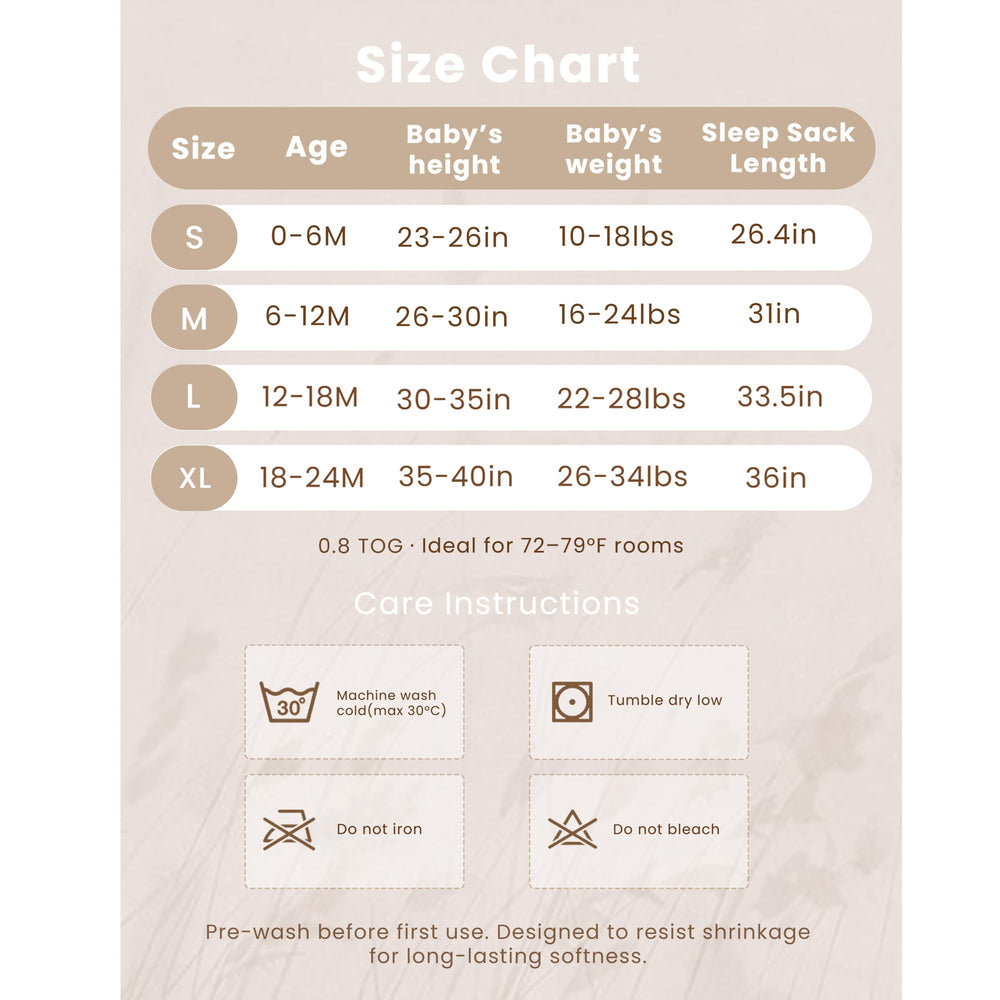 0.8 TOG Konssy Sleep Sack for moderate warmth in mild weather