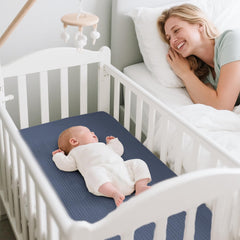 Konssy muslin bassinet sheet in cream adds gentle style to baby sleep space