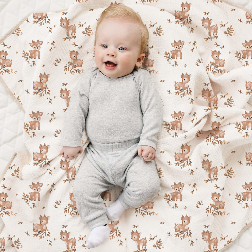 Konssy muslin blanket care label indicates easy machine wash