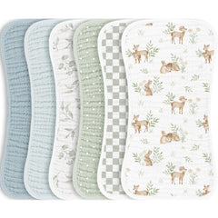 Konssy muslin burp cloths 6-pack, front view, soft and absorbent for baby care.