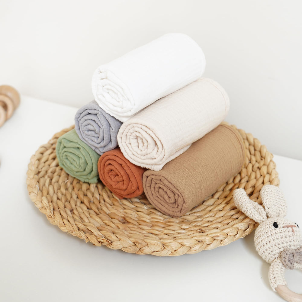 Konssy muslin burp cloths versatile as washcloths or bibs for babies