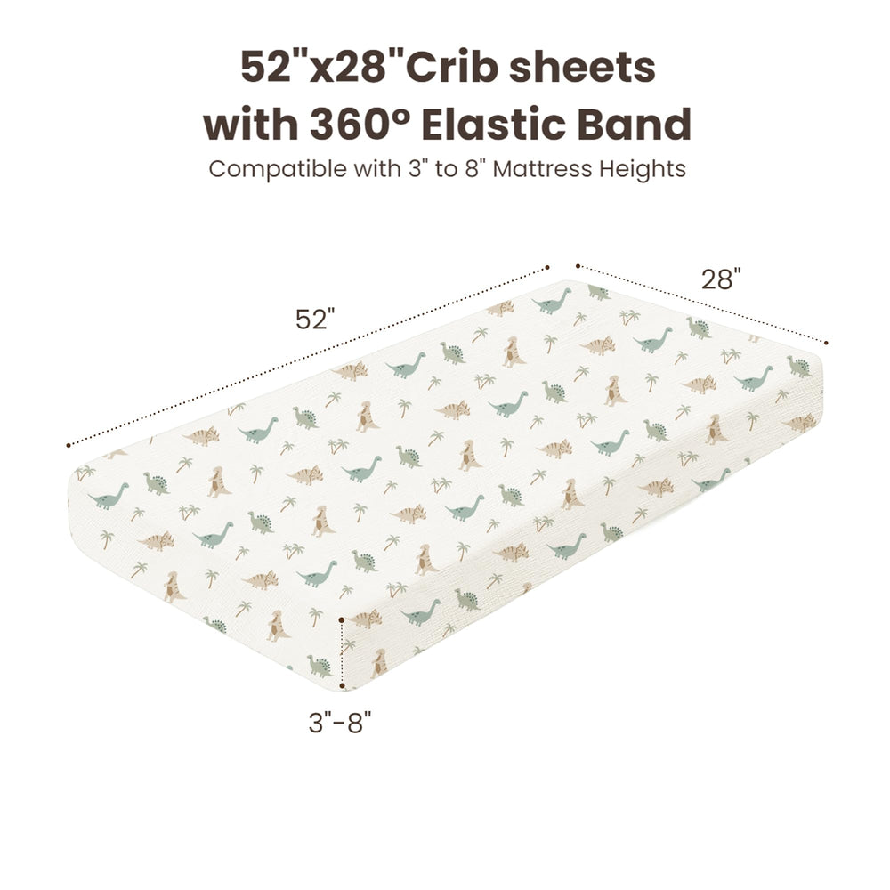 Konssy Muslin crib sheet with 360-degree elastic for a secure fit