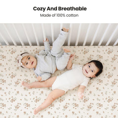 Konssy muslin crib sheets with 360-degree elastic fit stay in place