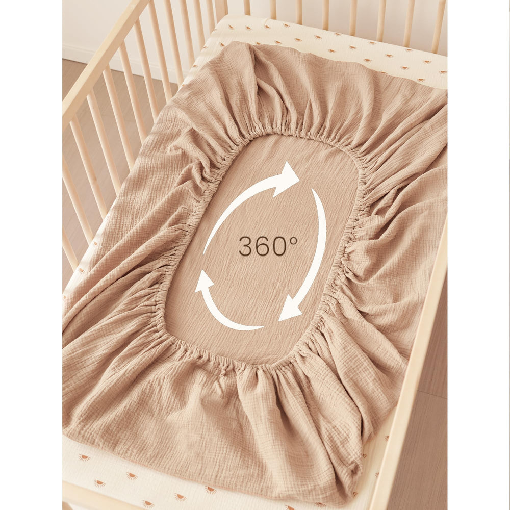 Konssy durable crib sheets are machine washable and fade-resistant