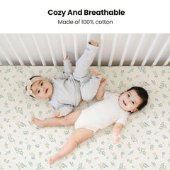 Konssy muslin crib sheets with soft cotton texture for delicate skin.