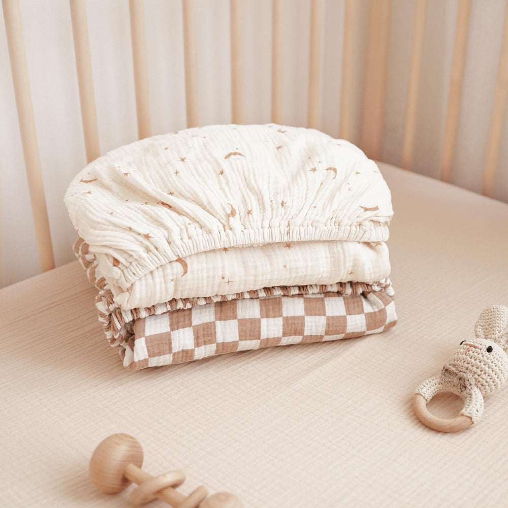 Konssy muslin crib sheets Wash Care – fade-resistant and machine washable.