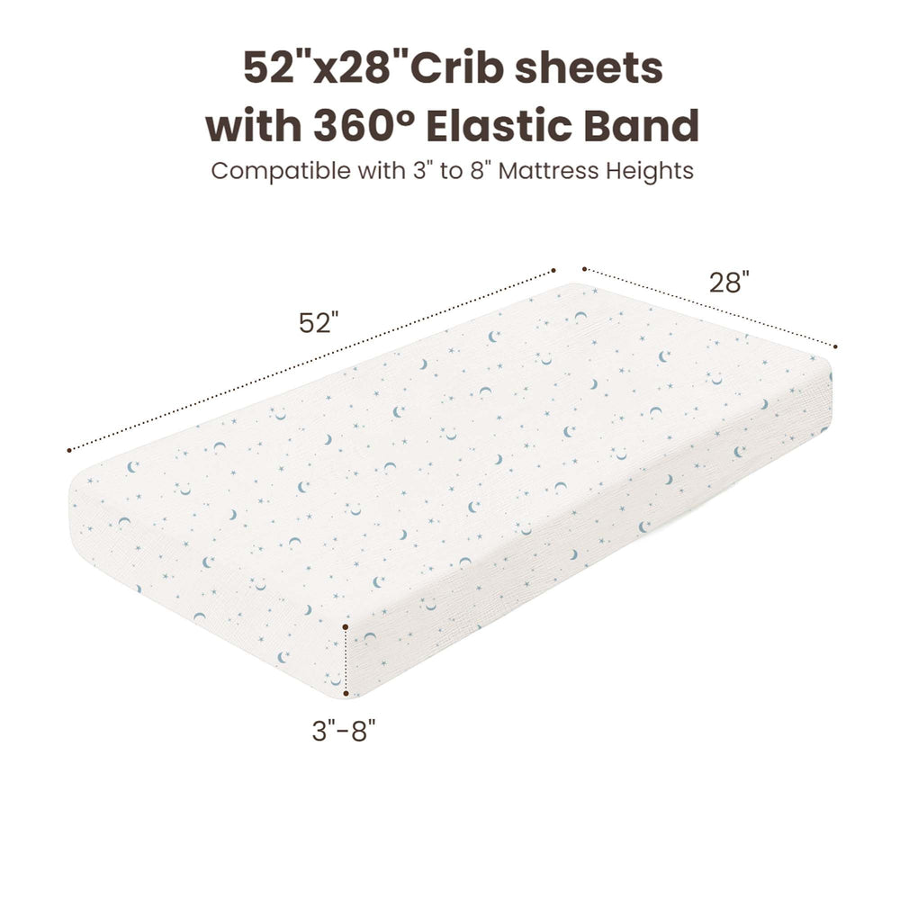 Konssy muslin crib sheets machine washable and fade-resistant quality