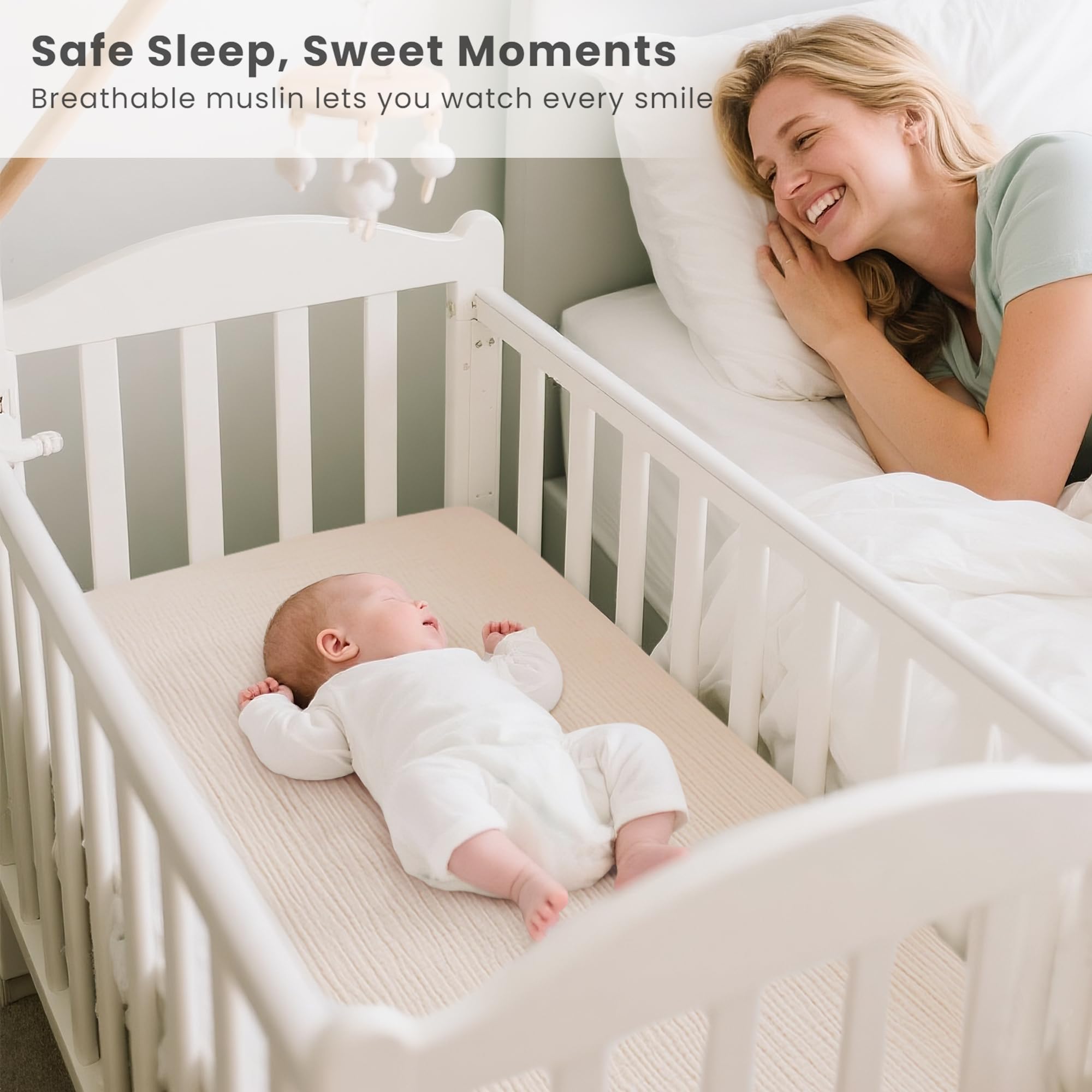 Konssy muslin fitted bassinet sheets for hourglass 30x18 ensure snug sleep.