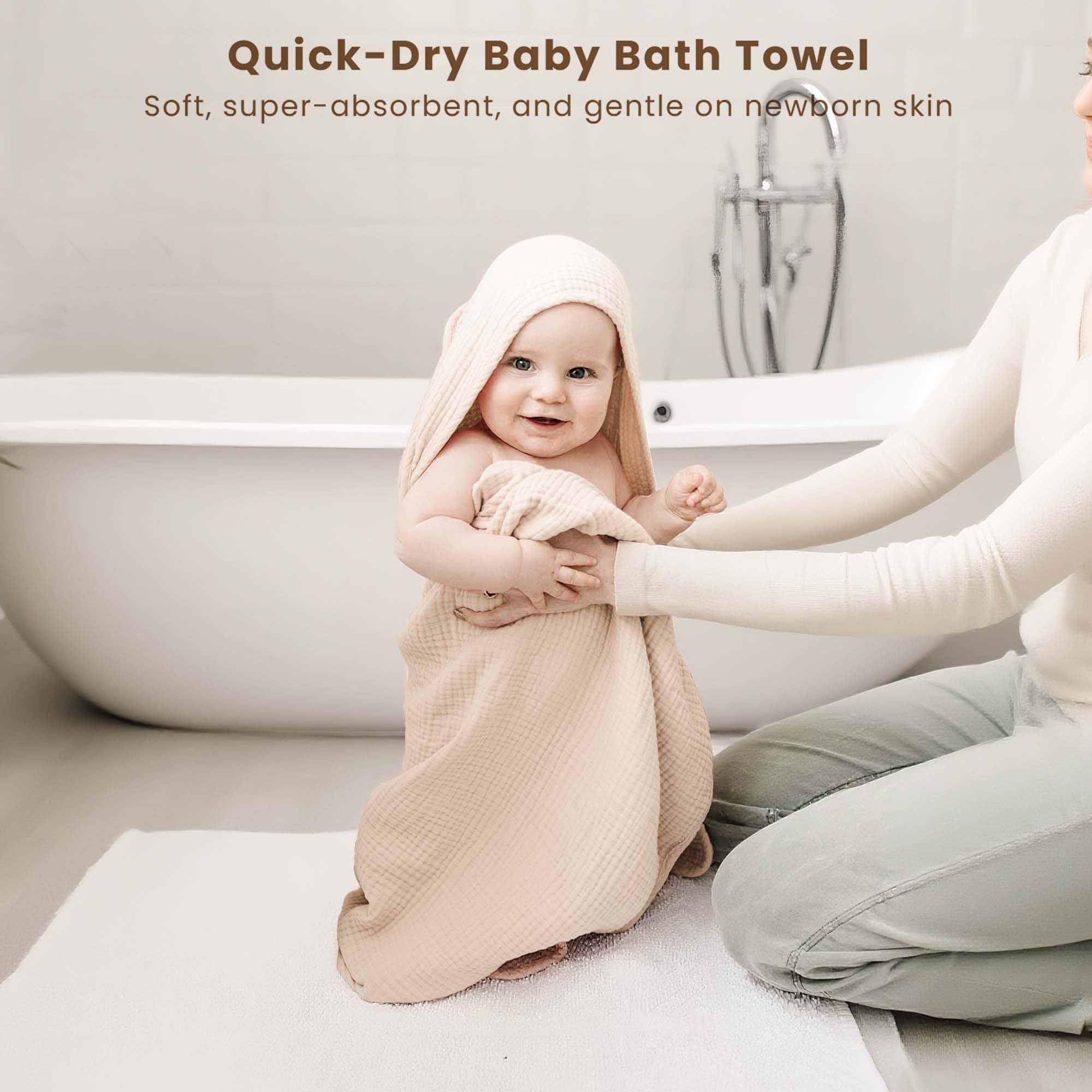 Konssy hooded towel makes a thoughtful baby shower gift with practical charm.