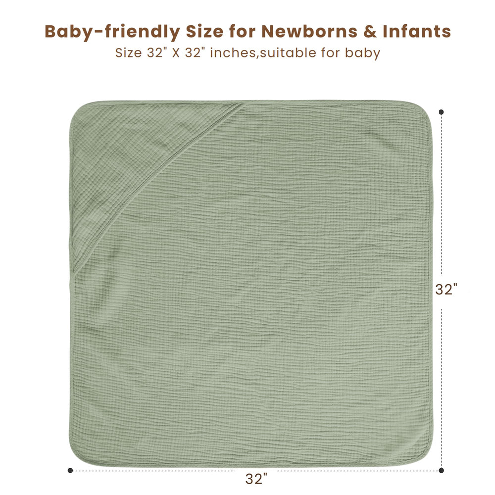 Konssy hooded towel 32x32 inches size, generous coverage for toddlers.