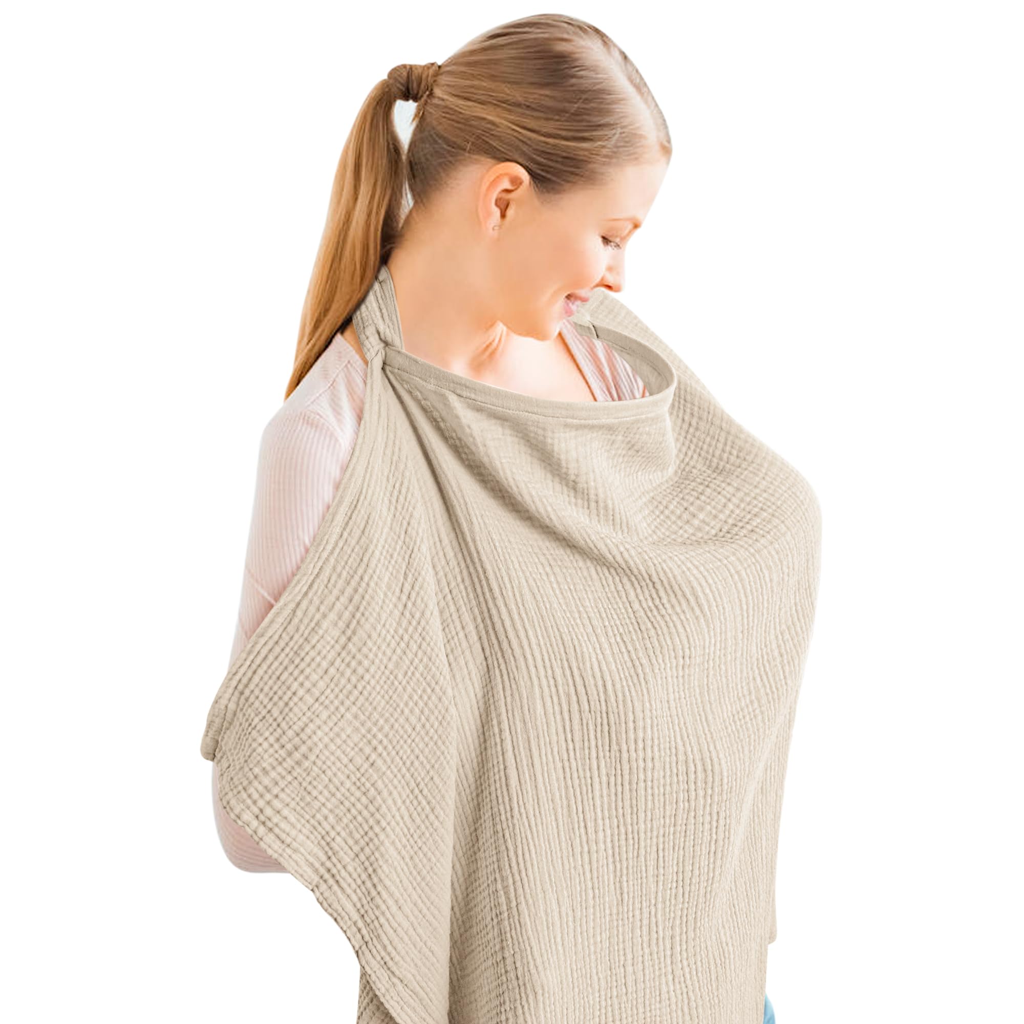 Konssy muslin nursing cover for breastfeeding with privacy and breathable comfort.