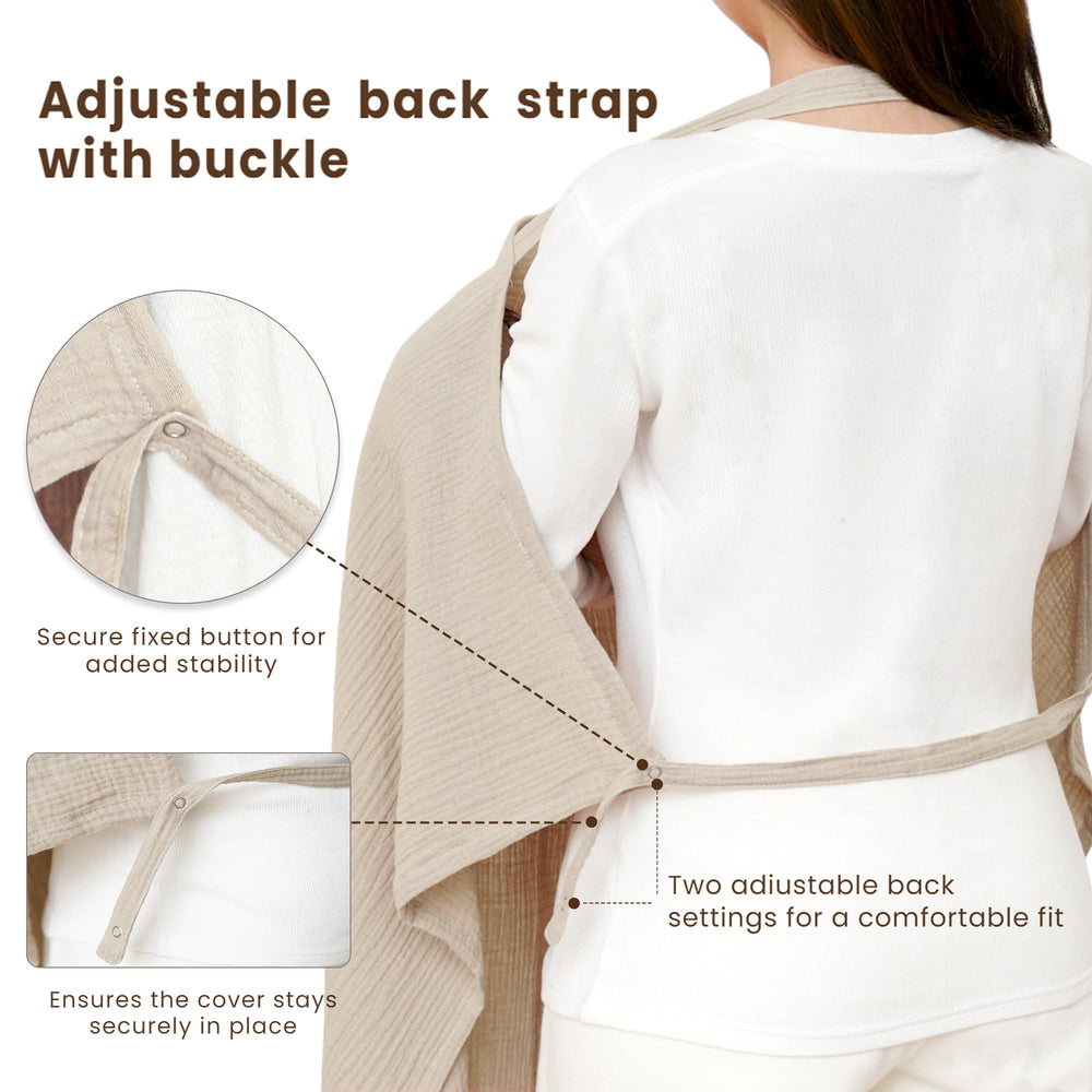 Konssy nursing cover used as car seat canopy for on-the-go privacy.