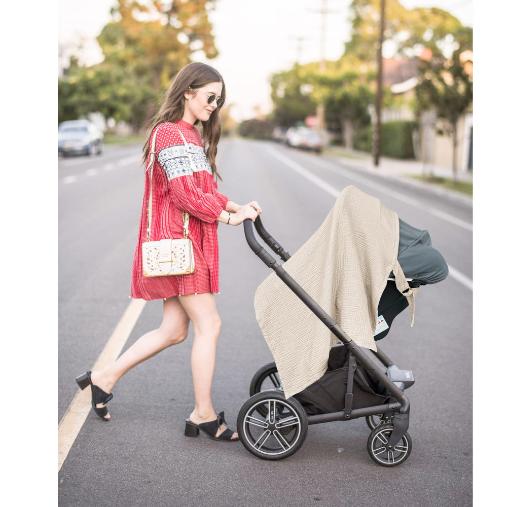 Konssy nursing cover stylish design complements everyday outfits.