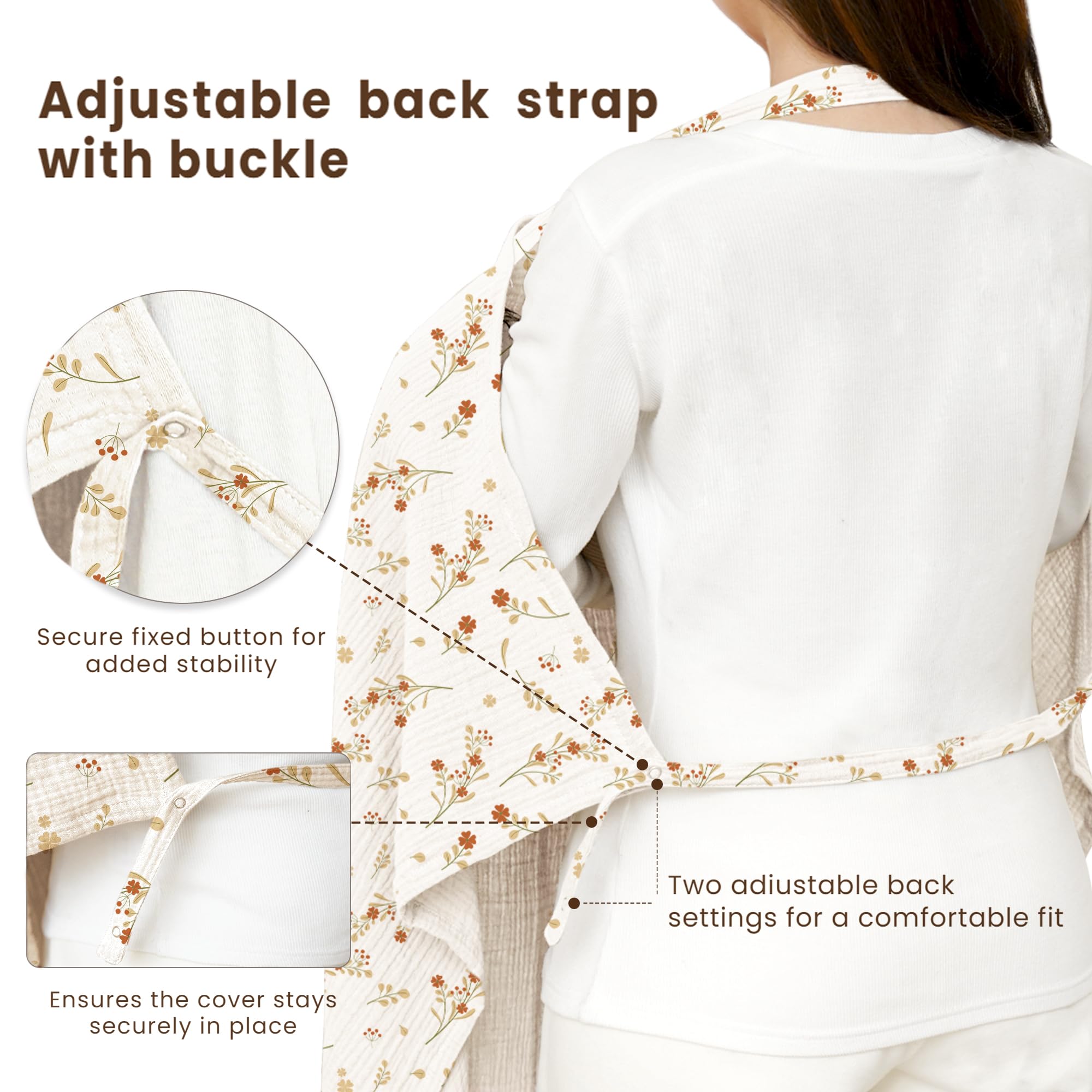 Soft 100% cotton muslin of Konssy Posy offers breathable, skin-friendly touch.