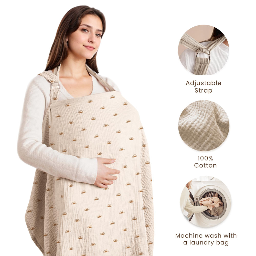 Konssy Muslin nursing cover privacy shield for public feeding.