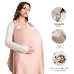Konssy Muslin Nursing Cover with rigid hoop for clear baby sightline.